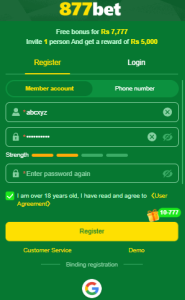 Creating Your 877Bet Account
