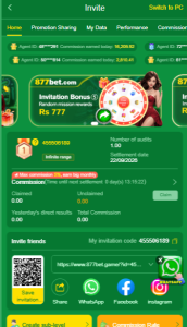 inviting friends to 877Bet